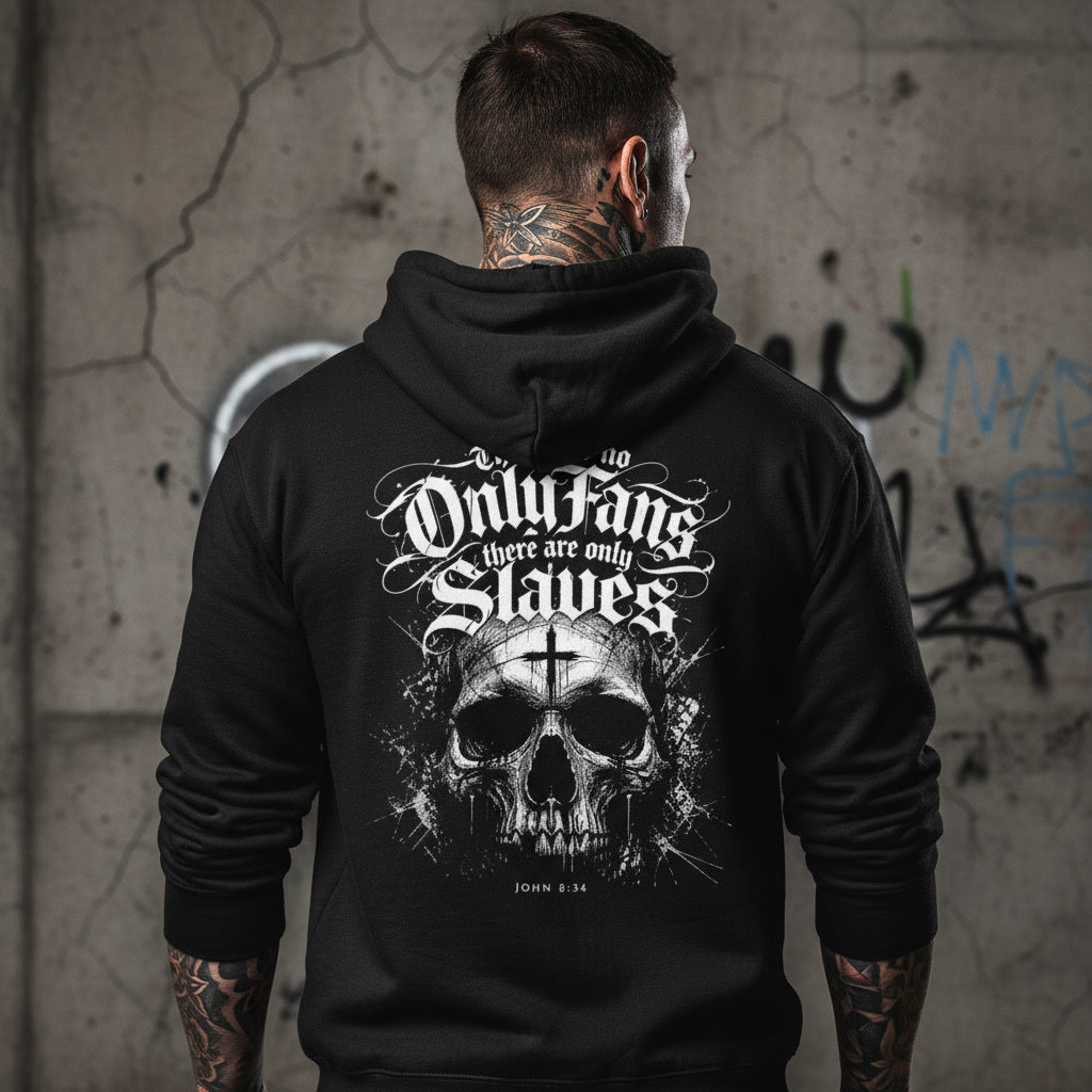 Slave to Sin black hoodie from Pure Grit Faith, Christian metal style
